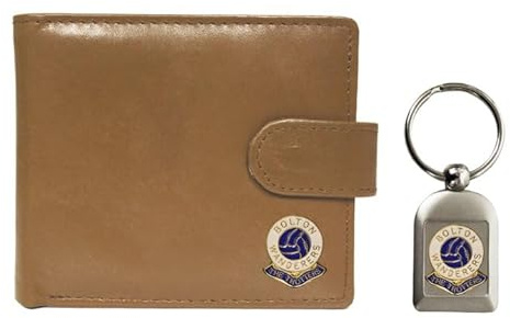 Knight Bolton Geldbörse aus Leder, mit Schlüsselring, Beige, beige, Klassisch
