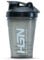 HSN Shaker We Are Nutrition - Gobelet mélangeur avec boule mélangeur, fermeture hermétique, bouchon anti-fuite, sans odeur, facile à nettoyer - 400 ml - Gris-noir
