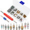 100 Pièces Valve Pneu R134A A/C avec 2 Dissolvant Double Tête, 1 Boîte Rangement, Kit Outils Noyaux Valve Clim Réfrigération Voiture pour Vélo, Moto, Climatisation Réparer Remplacement et Entretien