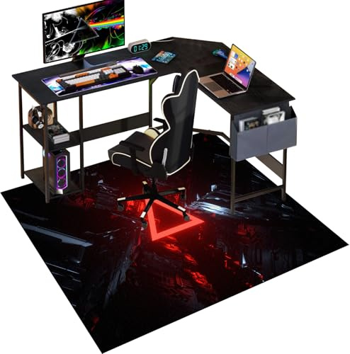 Bodenschutzmatte Bürostuhl Teppich, Gaming Stuhl Unterlage für Parkett und Hartböden, 120 x 140 cm Bodenmatte für Rollstühle, Schreibtischstuhl Unterlage für Laminat - Geeignet für Büro und Zuhause