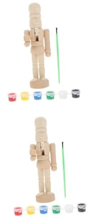 PRETYZOOM 2St Ostern Nussknacker Ding Nussknacker Figur Plüsch Nussknacker Weihnachtsdeko menschlich bürodeko büro Dekoration DIY Nussknacker-Ornament DIY unfertiger Nussknacker Holz Khaki