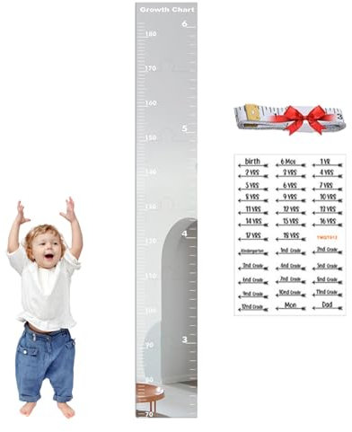 Arroopu Spiegel Wachstumstabelle Für Kinder, Messlatte Für Kinder, Größenmesser Für Kinder, Kids Puzzle Height Growth Chart Mirrors, Wandspiegel Wanddekoration Für Kinderzimmer, Spielzimmer