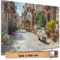 TRIOSK Sichtschutz Garten Deko Zaun Plane Blickdicht groß mit Zaunblende Motiv Gasse Mediterran Italien Roller für Balkon Terrasse Zaunelement Doppelstabmatten Gartenzaun PVC 250x150 cm