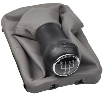 Stick Schaltknauf Für VW Für Käfer Für Cabrio 1998 1999 2000 2001 2002 2003 2004 2005 2006-2010 Neue 5 Gang Schaltknauf Ledermanschette Auto Schalthebel(5R-Grey)