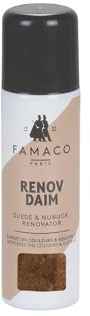 Famaco Aérosol Rénovateur Daim & Nubuck Marron Clair – Spray Ravive Couleur – 200 ml