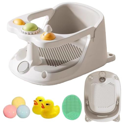 Baño para bebés, asiento para el bebé para bebé, tazas de succión silla de bañera para asientos para bebés, silla de baño de seguridad portátil para niños, niñas, amigos, familiares
