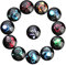 KALLORY 20 Stück Glas schnappt Cabochons für die Schmuckherstellung dekorativ Stern bastelzeug die bescherung manschettenknöpfe dekoringe Cabochons aus Glas Zubehör zur Schmuckherstellung