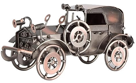 Junterone 1 PCS Copper Desktop Home Decoration Metal Models Antique Vehicle Model Retro Car Model Tabletop Truck Decor Iron Car Model