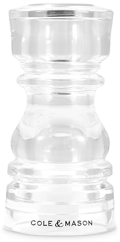Cole & Mason London Salt and Pepper Shaker 13cm Premium Seasoning Shaker | Made From Durable Acrylic Ideal For Ground Pepper or Ground Salt, Ideal For Cooking, Dining and Serveware Includes 1x Shaker