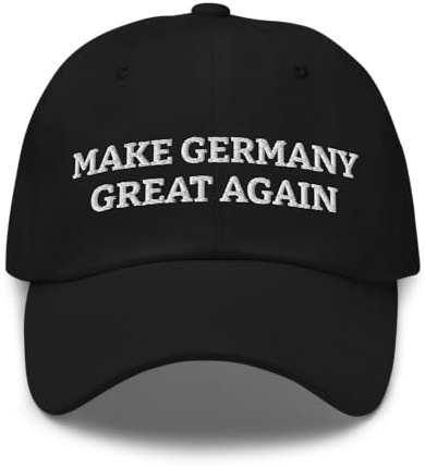 Baseball Cap Make Germany Great Again - Verstellbare Dad Hat Unisex - 100% Baumwolle Chino - Deutschland Patriotische Cap (DE/NL/SE/PL, Alphanumerisch, Einheitsgröße, Schwarz)