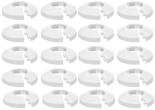 16mm Rohrabdeckungen - Heizkörperrohrmanschetten, langlebige Isolier- und Staubschutzmanschetten im 20er Pack | für Heizkörper, Badezimmer, Waschbecken, Duschen, Toiletten, Dom-Hydraulikanlagen