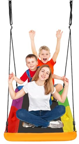 300KG Skycurve Platform Tree Swing for Kids and Adults Wear- Resistant with 2 Hanging Straps（81 * 150）