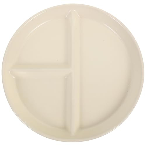 Assiette Divisée en Céramique Blanche, Plateau Compartimenté Adulte | Surface Lisse sans Bavures, Usage la Cuisine et Fête, Design Simple et Créatif