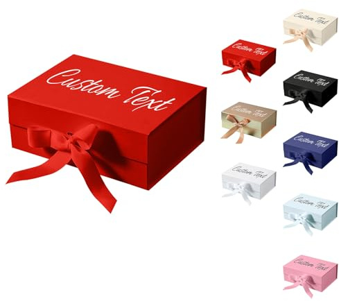 Personalisiert Geschenkbox mit Deckel Dein Eigener Beliebig Text Foto Magnetische Geschenkbox für Hochzeit, Geburtstag, Valentinstag, Jubiläum
