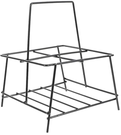 jojofuny Portable Iron Craft Milk Bottle Carrier Rack with 2 Slots Lightweight and Practical Design for Home Bar Accessories Storage and Organisation