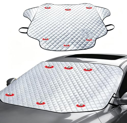 Feithmonic Sonnenschutz Auto Frontscheibe außen, Windschutzscheibe Sonnenschutz magnetisch, Frontscheibenabdeckung Sommer, Auto Frontscheibenabdeckung groß, UV-Schutz Hitzeschutz für Car SUV,193×126cm