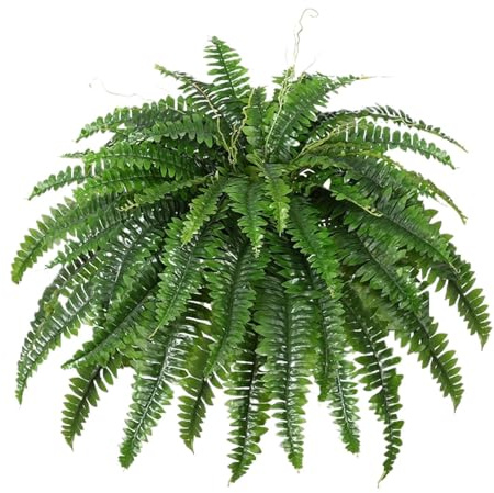 Felce Artificiale Esterno 50cm Piante Finte Resistente ai Raggi UV Grandi Piante Artificiali di Felce Artificiale per Porta d'Ingresso Veranda Giardino Balcone Percorso Soggiorno Interno