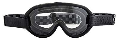 Ethen SCRAMB04 Maschera Linea Vintage per Moto e Motocross, Adatto a Qualsiasi Tipo di Casco, Lente Fotocromatica Anti UV, L'elastico Sostituibile con Antiscivolo sul Retro, Made in Italy, Scacchi