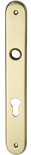 Haustür - Langschild ELEGANT 22, PZ88, Ansatz 16 mm, Messing pol