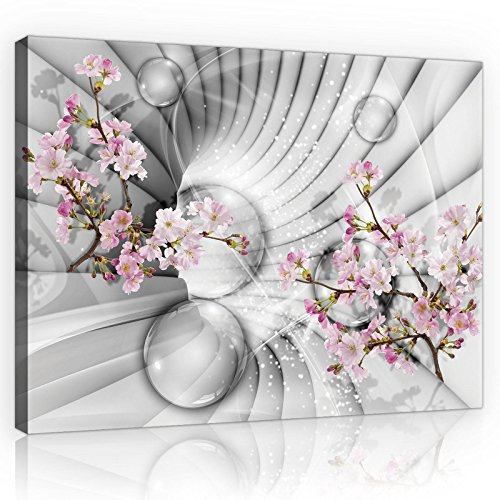 Forwall - Leinwand Bilder - Blumen Abstrakt 3D EFFEKT - 60x40 cm Leinwandbilder - Bild auf leinwand - Wandbild XXL groß Wandbilder für Wohnzimmer Schlafzimmer Wohnzimmerbilder Modern kunstdruck