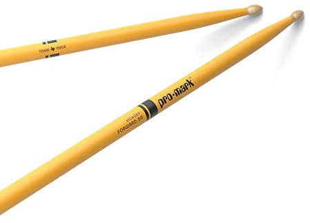 Promark Paire de baguettes américaines Classic 5A en noyer blanc avec pointe en forme de gland, jaune, paire unique
