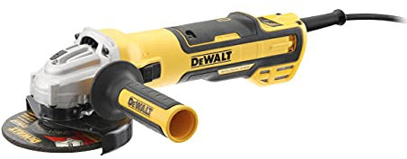 Dewalt 1.700 W 125 mm Winkelschleifer DWE4357 (bürstenloser Motor, staubgeschützte Wicklungen durch Epoxyd-Harz, elektronische Bremse u. Kupplung, Schutzhaube, Zusatzhandgriff, Schnellspannmutter)