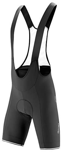 Gonso Sitivo Bib, Kurze Herren Träger-Radhose, Mit Sitivo Blue Comfort Sitzpolster, Hohe Bewegungselastizität und Antirutsch-Silikon-Beingummi, Enganliegende Passform, Schwarz/Blau, Gr. M
