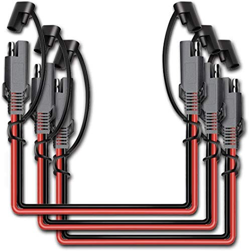 iMESTOU 3FT Sae 2 Pin Extension Cable DC Power 18awg Heavy Duty Battery Quick Disconnect/Connect Wire Harness with Sae Connectors with Dust Cap (3PCS)