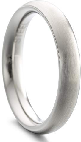 Heideman Ring Damen und Herren Paari aus Edelstahl silber farben poliert oder matt Damenring für Frauen und Männer Partnerringe 4mm breit schmaler gewölbter Ring strichmatt Gr.60 hr7021-4-60