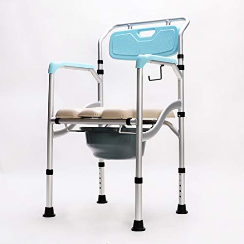 DONGCY Fahrbar Toilettenstuhl Nachtstuhl Duschstuhl Klappstuhl Klappstuhl Sitz Klappbar Schwangere Frau Toilette Behinderte Hocke Hocker Toilettenhocker HöHenverstellbar