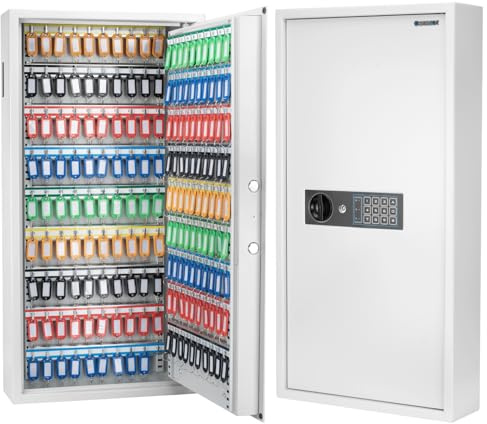 Barska Digital Keypad Wall-Mount Key Cabinet Safe – Steel Lockbox with Pry-Resistant Deadbolts, Holds 180 Keys, Key Deposit Slot, Security Organizer for Home, Office, Business