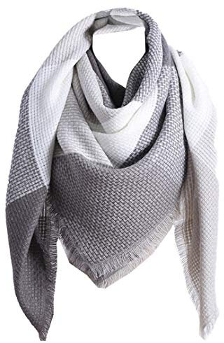 Jacyren Schal Damen Schal XXL Warm Weich Strickschal Karo Winterschal Herbstschal Wolleschal Frauen Deckenschal Halstuch Scarf Poncho Cape (10A)