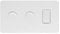 Soho Lighting White Metal 3 Gang Light Switch with 2 Dimmers (2 Way Switch & 2X Trailing Dimmer) Screwless