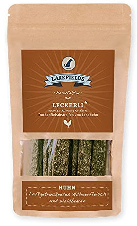 Lakefields MANUFAKTUR Snacks Trockenfleischstreifen vom Landhuhn 150g, Größe:4 x 150 g