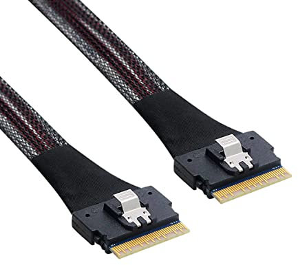 Cablecc PCI-E Slimline SAS 4.0 SFF-8654 8i 74pin Host auf SFF-8654 74Pin Slim SAS Target Kabel 50cm