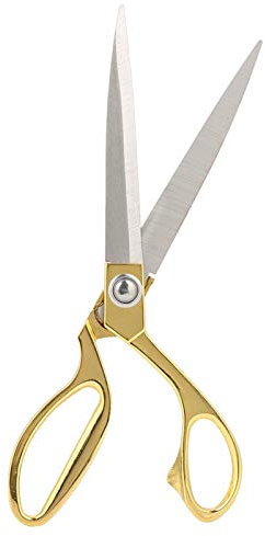 Nähschere, Goldene 10,5-Zoll-Edelstahlschere, Hochwertige Schneiderschere, Strapazierfähiges Mehrzweck-Edelstahl-Profi-Stoffscheren-Set für Büro, Schule, Nähen, Stoffhandwerk(Gold)