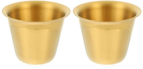 Luxshiny 2 Stücke Dip Snack Schalen 80ml Edelstahl Schälchen Gold Kleine Dipschälchen Saucenschälchen Dipschalen Snackschale Gewürzschalen Dip Sushi Saucen Schüssel für Tapas Ketchup Essig Dessert