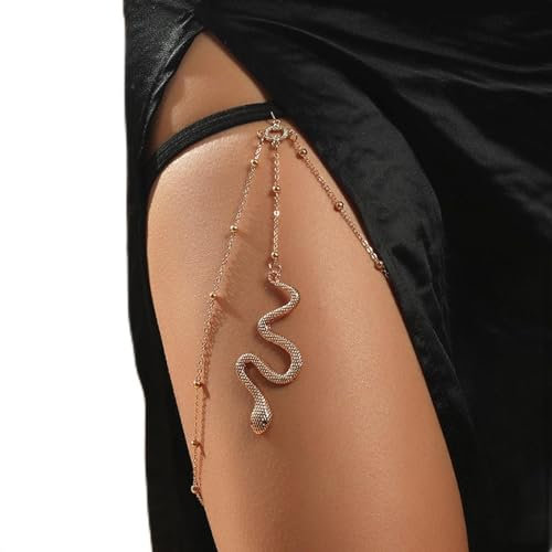 Wendalern Boho Schlange Oberschenkel Kette Gold Schlange Bein Kette Schlange Anhänger Bein Kette Tiere Aussage Oberschenkel Kette Festival Sommer Strand Körper Kette Schmuck Für Frauen Und Mädchen