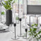 Ginger Ray Matte Black Candle Holders Pack of 3, 20cm, 15cm, 10cm