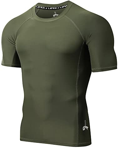 LAFROI Protezione antirottura a Compressione da Uomo UPF 50+ a Maniche Corte Sym Olive Size LG