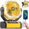 Ventola per tenda – 22,9 cm ventilatore a batteria per campeggio – 20000 mAh 60 ore ventilatore portatile ricaricabile per tenda, ventilatore da campeggio con luce, telecomando, 4 velocità, 4 tempi,