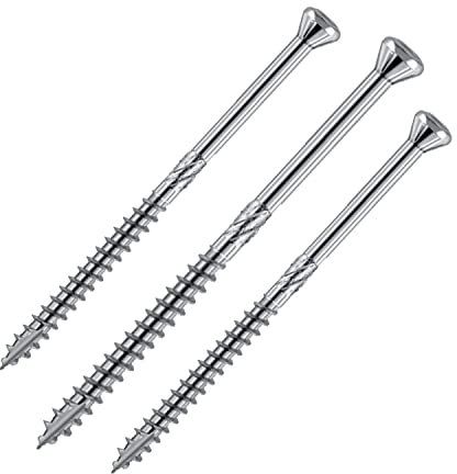 siwitec Terrassenschrauben 200 Stück mit Teilgewinde, Ø 4,5 x 50 mm, Edelstahl rostfrei, TORX - TX20 Paneelbefestiger Hartholz