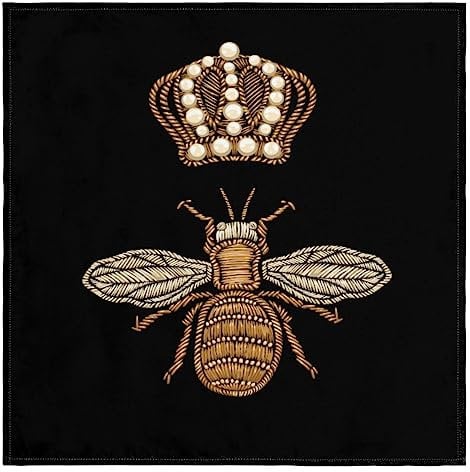 Vintage-Servietten mit Krone, Bienenmuster, wiederverwendbar, waschbar, für Küche, Esstisch, Servietten für Zuhause, Abendessen, Hochzeit, Bankett, Party, 50,8 x 50,8 cm