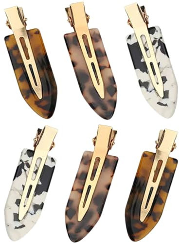 FOMIYES 6 Pièces Épingle à Cheveux Pinces à Cheveux Plates Barrettes à En Résine Acrylique Outil Dapplication De Maquillage Léopard Feuille D'acétate Facile Manquer Outils De Maquillage