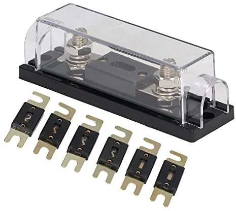 6 Pièces 48V ANL Fusible Avec Bloc Porte-fusible 60a 80a 100a 150a 250a 300a Pour Voiture Bateau Audio Stéréo