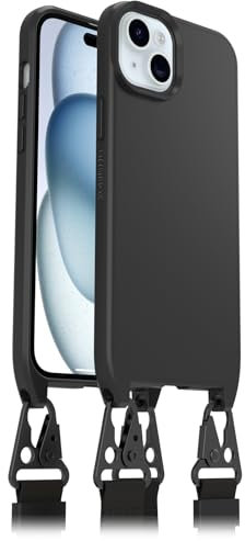 OtterBox React Lanyard Case with MagSafe for iPhone 15 Plus / 14 Plus, Slim Protective Case with Adjustable and Detachable Lanyard Strap, Tested to Military Standard, Black, No Retail Packaging