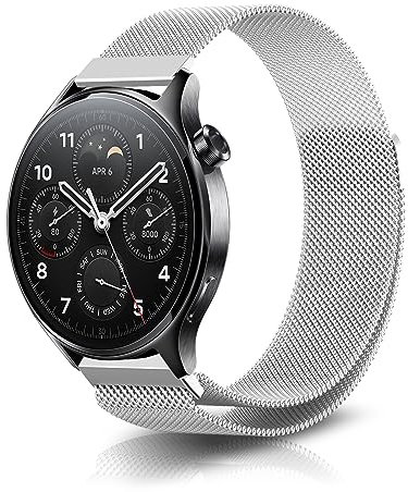 NicMool 22mm Armband für Xiaomi Redmi Watch 5 Active/Redmi Watch 5 Lite/Watch S3/Watch 2 Pro, Metall Mesh mit Magnetverschluss Uhrenarmband, Edelstahl Ersatzband für Mi Watch/Mi Watch S1- Silber
