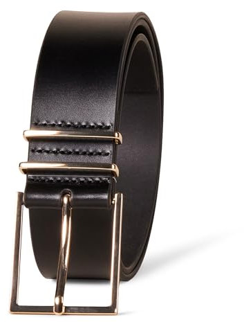 Amazon Essentials Cintura Elegante con Fibbia in Pelle raffinata Donna, Nero, XL