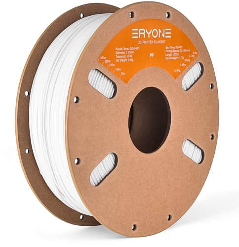 ERYONE Engineering Filament, 1.75 mm 3D Printing Filament, Dimensional Accuracy +/- 0.03mm, Fit Most FDM 3D Printers, PP White 900g Spool