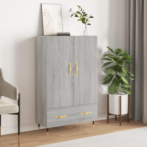 Annlera Kommode 69,5x31x115 cm Komoda Do Salonu Kommoden Sideboards Schlafzimmer Schrank Klein Büromöbel Sideboard Wohnzimmer Küchenkommoden Grau Sonoma